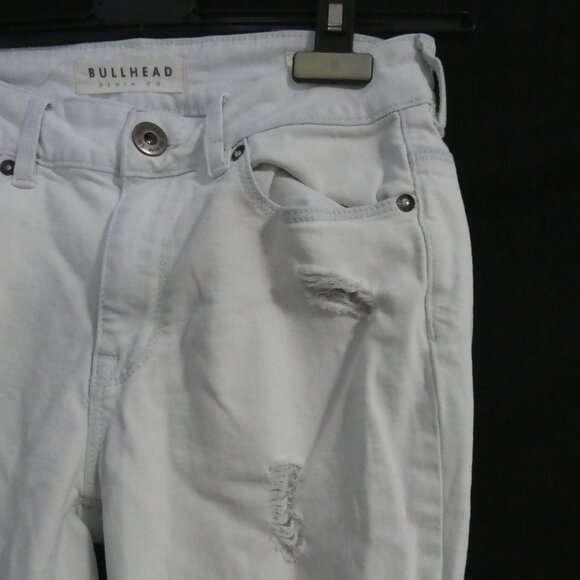 BULLHEAD DENIM CO - High Rise - Skinniest | size 3 | Light Blue Distressed Denim - Picture 5 of 16